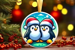 Round Christmas Ornament Sublimation|Clipart Product Image 1
