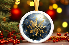 Round Christmass Ornament PNG Product Image 1