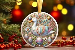 Round Christmas Ornament Sublimation|Clipart Product Image 2