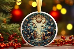 Round Christmas Ornament Sublimation|Clipart Product Image 1