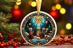 Round Christmas Ornament Sublimation|Clipart Product Image 1