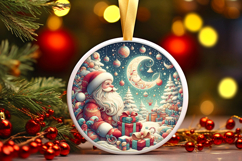 Round Christmass Ornament PNG Product Image 1
