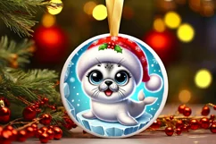 Round Christmas Ornament Sublimation|Clipart Product Image 2