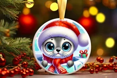Round Christmas Ornament Sublimation|Clipart Product Image 2