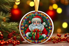 Round Christmas Ornament Sublimation|Clipart Product Image 1