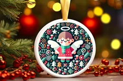 Round Christmas Ornament Sublimation|Clipart Product Image 2