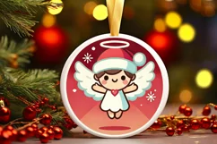 Round Christmas Ornament Sublimation|Clipart Product Image 2