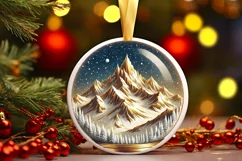 Round Christmas Ornament Sublimation|Clipart Product Image 2