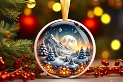 Round Christmas Ornament Sublimation|Clipart Product Image 2
