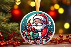 Round Christmas Ornament Sublimation|Clipart Product Image 1