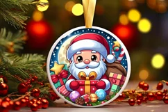 Round Christmas Ornament Sublimation|Clipart Product Image 1