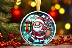 Round Christmas Ornament Sublimation|Clipart Product Image 1