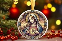Round Christmas Ornament Sublimation|Clipart Product Image 1