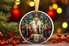 Round Christmas Ornament Sublimation|Clipart Product Image 1
