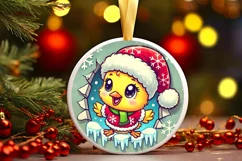 Round Christmas Ornament Sublimation|Clipart Product Image 2