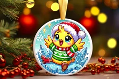 Round Christmas Ornament Sublimation|Clipart Product Image 2