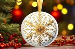 Round Christmas Ornament Sublimation|Clipart Product Image 1