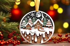 Round Christmas Ornament Sublimation|Clipart Product Image 2