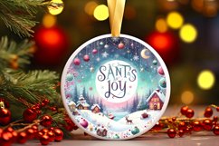 Christmas Santa Round Sticker Sublimation PNG Product Image 3