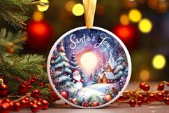 Christmas Santa Round Sticker Sublimation PNG Product Image 1