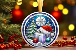 Round Christmas Ornament Sublimation|Clipart Product Image 2
