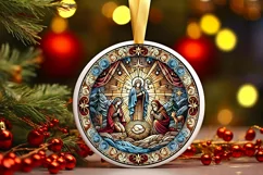 Round Christmas Ornament Sublimation|Clipart Product Image 2