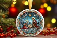 Round Christmas Ornament Sublimation|Clipart Product Image 2