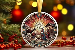 Round Christmas Ornament Sublimation|Clipart Product Image 2