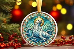 Round Christmas Ornament Sublimation|Clipart Product Image 2