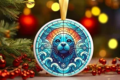 Round Christmas Ornament Sublimation|Clipart Product Image 2