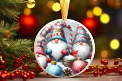 snow,winter gnomes round sticker sublimation png Product Image 3