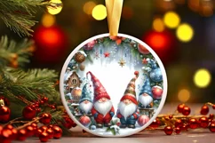 snow,winter gnomes round sticker sublimation png Product Image 1