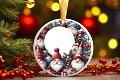 snow,winter gnomes round sticker sublimation png Product Image 3