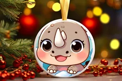Round Christmas Ornament Sublimation|Clipart Product Image 2