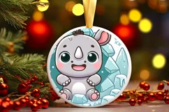 Round Christmas Ornament Sublimation|Clipart Product Image 2