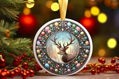 Round Christmas Ornament Sublimation|Clipart Product Image 1