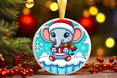 Round Christmas Ornament Sublimation|Clipart Product Image 2