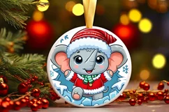 Round Christmas Ornament Sublimation|Clipart Product Image 2