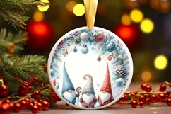 Winter Gnomes Round Sticker Sublimation PNG Product Image 3