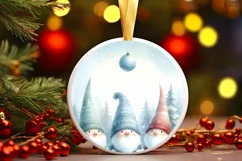 Winter Gnomes Round Sticker Sublimation PNG Product Image 3