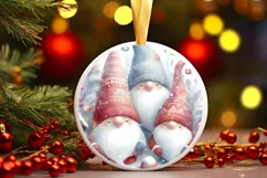Winter Gnomes Round Sticker Sublimation PNG Product Image 3