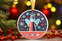 Round Christmas Ornament Sublimation|Clipart Product Image 2