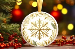 Round Christmas Ornament Sublimation|Clipart Product Image 1