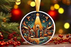 Round Christmas Ornament Sublimation|Clipart Product Image 1