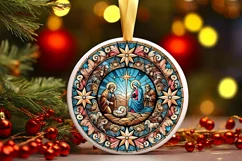 Round Christmas Ornament Sublimation|Clipart Product Image 2