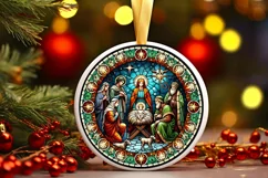 Round Christmas Ornament Sublimation|Clipart Product Image 2