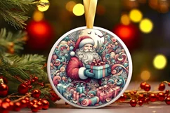 Round Christmas Ornament Sublimation|Clipart Product Image 1