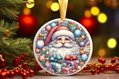 Round Christmas Ornament Sublimation|Clipart Product Image 1