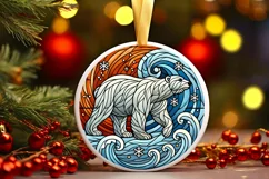 Round Christmas Ornament Sublimation|Clipart Product Image 2