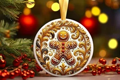 Round Christmas Ornament Sublimation|Clipart Product Image 2
